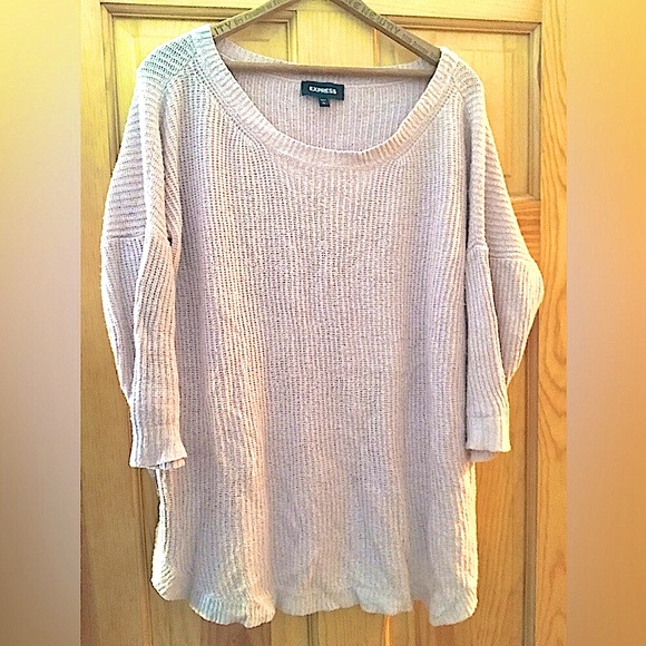 Express Circle Hem Relaxed Fit Tunic Sweater - Picture 3 of 11